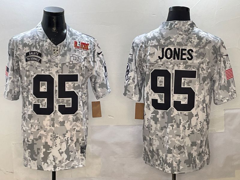 Men Kansas City Chiefs #95 Jones Camo 2025 Nike Salute to Service Limited NFL Jersey style 3